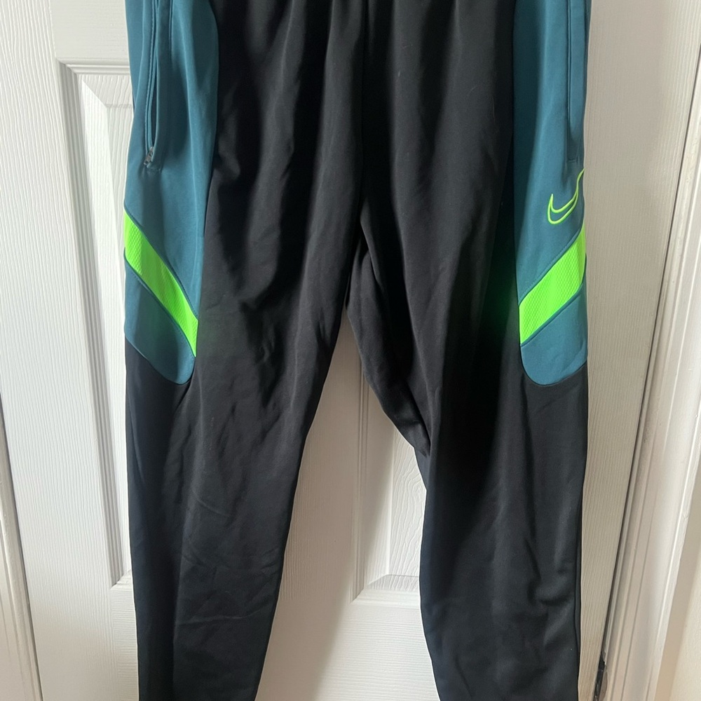 Black and Green Athletic Pants